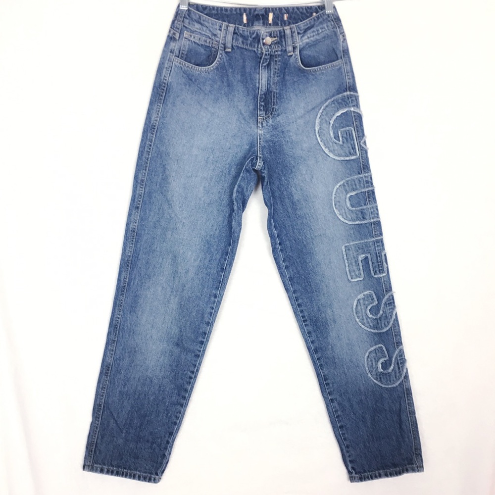 Guess Vintage High Rise Straight Denim Blue Jeans - Picture 3 of 8